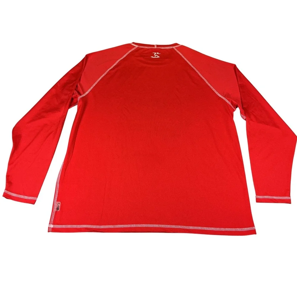 Uzzi Active Wear Mens‎ XL Red UPF 50+ Rash Guard Swim Surf Fishing Shirt NWT